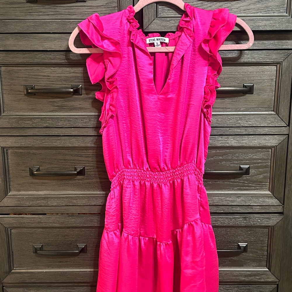 Steve Madden Fuchsia Ruffle Dress